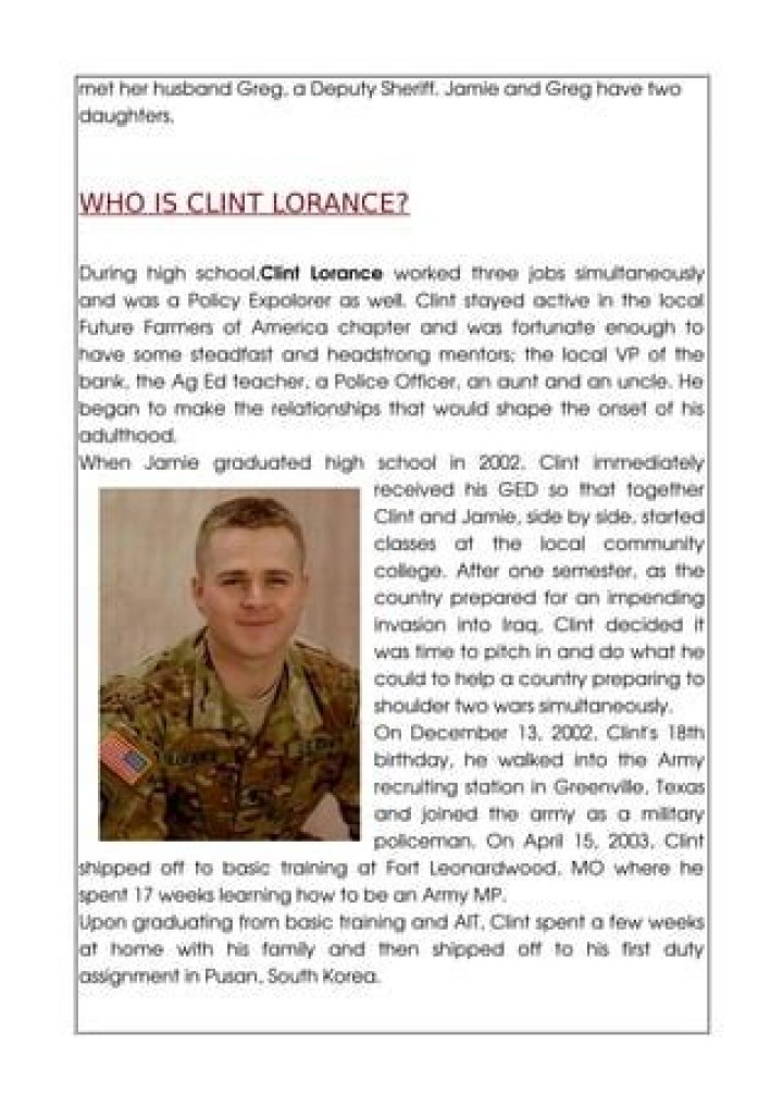 Fame | Clint Lorance net worth and salary income estimation Apr, 2024