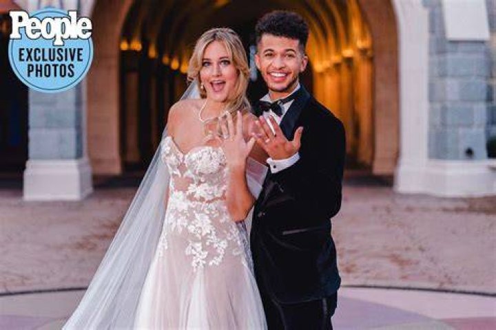 Jordan Fisher and Ellie Woods with their friends and family