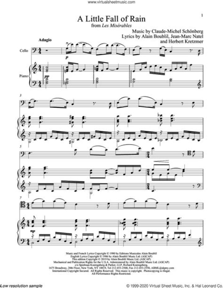 Les Miserables’s
A Little Fall Of Rain Lyrics