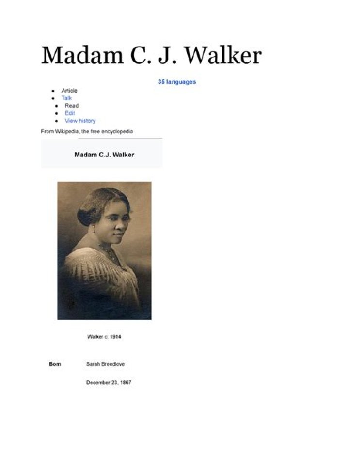 Madam C.J. Walker Net Worth 2024, Age, Height, Bio, Birthday, Wiki!