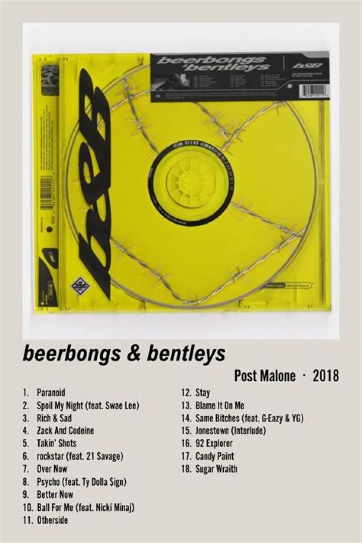 Post Malone reveals 'Beerbongs & Bentleys' album tracklist